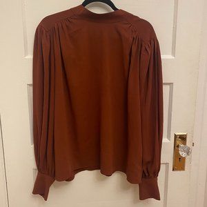 Express Bronze Long Sleeve Blouse - Size Large